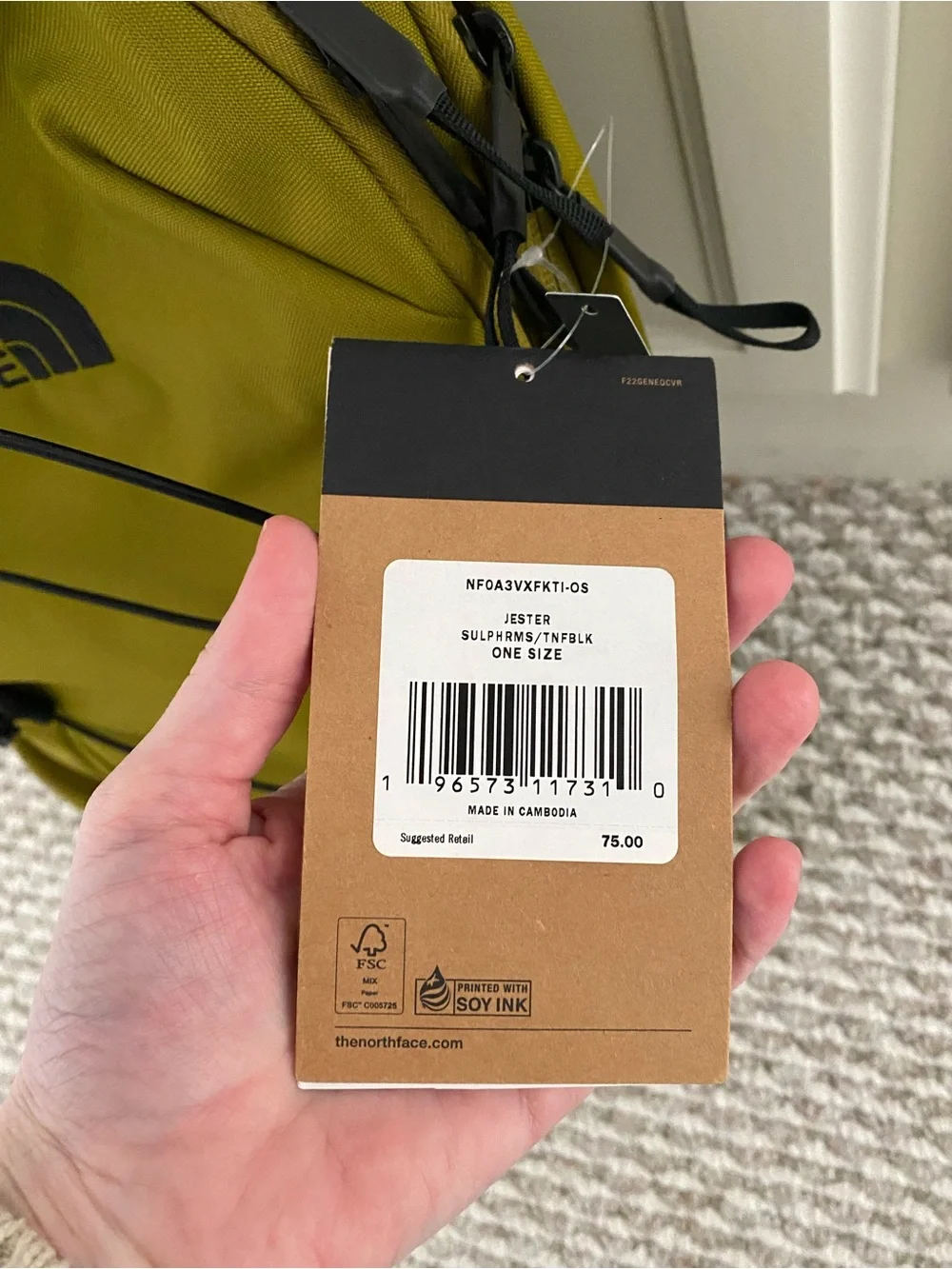 The North Face Jester Backpack Sulphur Moss